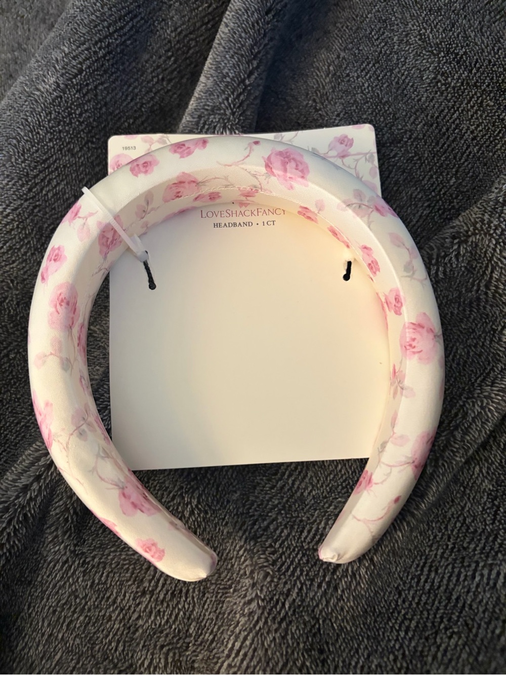 LoveShackFancy Goody Padded Fabric Headband Pink Floral NEW 🚚✅